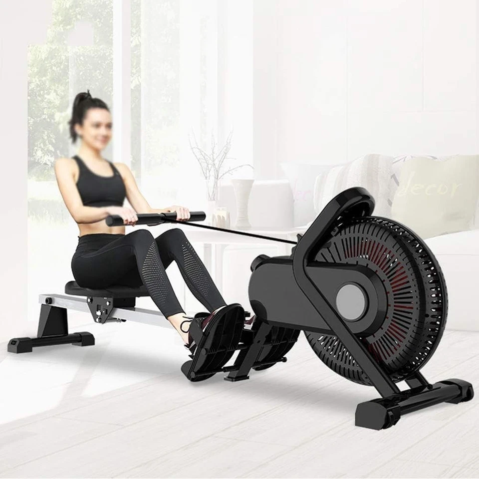 Foldable Air + Magnetic Rowing Machine 8-Level Resistance LCD Quiet Home Rower - Image 2 of 4