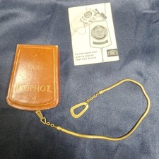Vintage Zeiss Ikon Ikophot Selenium Light Meter Leather Case Chain Book Germany