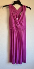 Soma Weekend Women's Pink V Neck Halter Dress A Line Pockets Medium