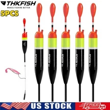 5PCS Fishing Floats and Bobbers Wood Slip Bobbers for Fishing Balsa Float Spring