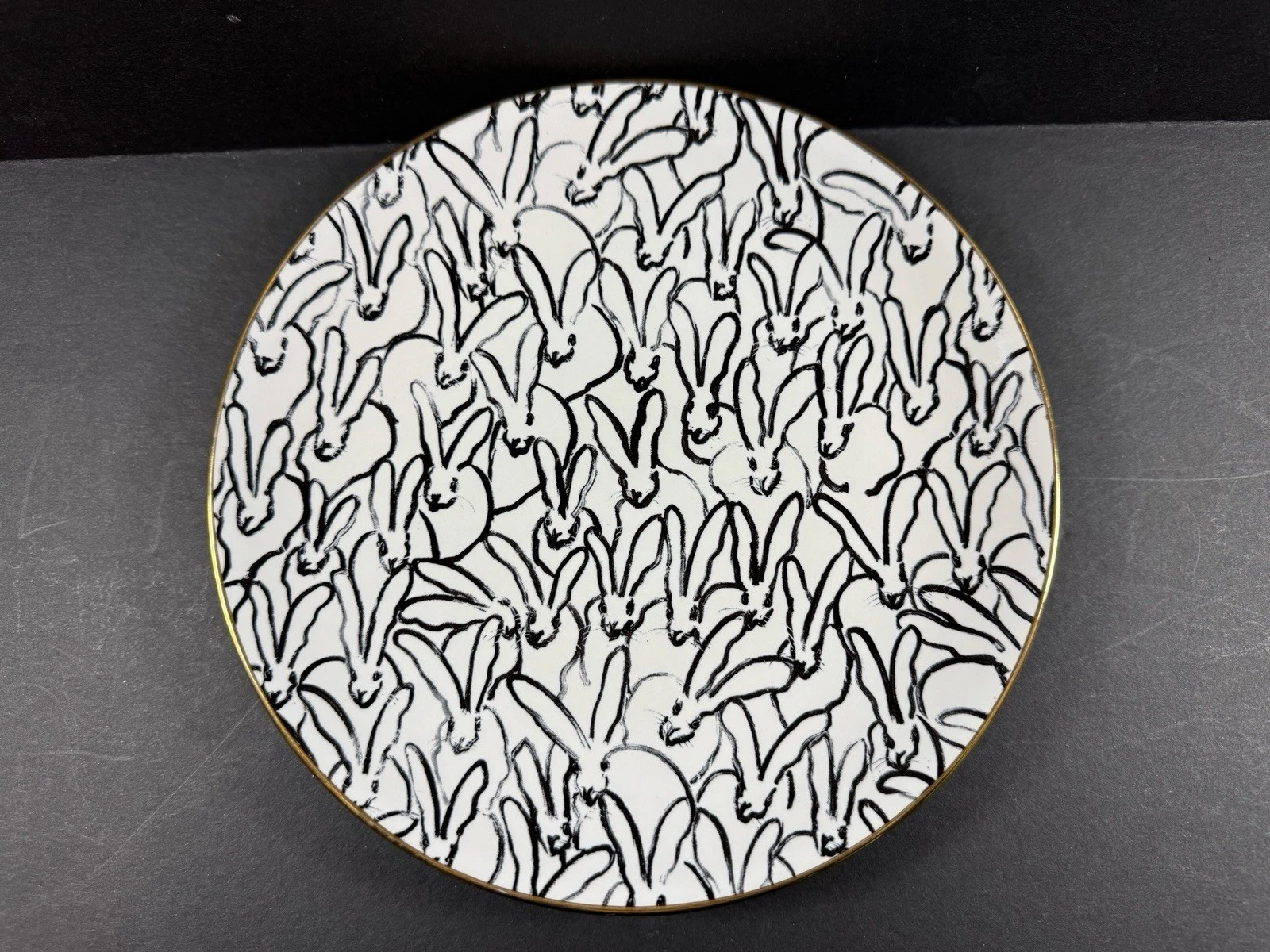 Hunt Slonem Rabbit Run Salad Plate