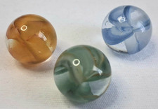 Vintage Vitro Agate Lot Of 3 Hybrid Cat  s Eye Marbles 5/8  All Mint 426042
