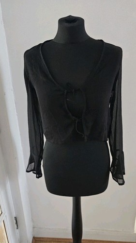 H&M Girls Black Chiffon Crop Top Size 11-12 Years - Picture 2 of 7