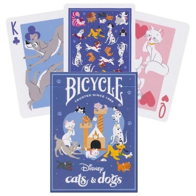 Bicycle Disney Cats & Dogs Poker Spielkarten Blau Made in USA