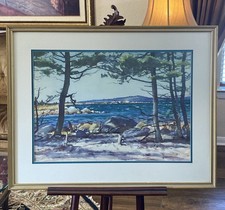 Harry Leith-Ross (1886 - 1973) Landscape Scene Watercolor Painting Glass Framed 