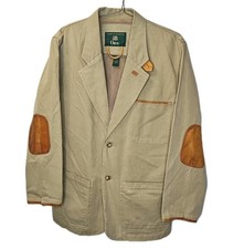 Vtg 80s Orvis Zambezi Safari Jacket Chore Coat Med Khaki Green Patch Pockets Dad