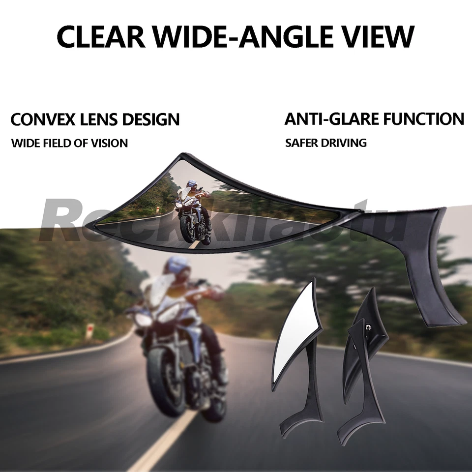 Adjustable Blade Style motorcycle Side Mirrors for Yamaha Victory Kawasaki Honda - Изображение 4 из 4