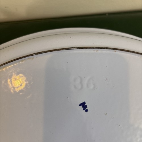 DRU Blau Tulpe Emaille Gusseisen Kasserolle Backform 36 Holland 14" Oval EUC - Bild 12 von 13