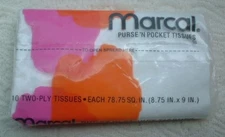VINTAGE 1977 MARCAL PAPER MILLS PURSE 'N POCKET TISSUES ELMWOOD PARK NJ ~ SEALED