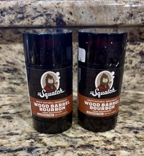 Two 2.65 oz Dr Squatch Wood Barrel Bourbon NATURAL Deodorant Lot NIB