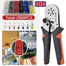 Ferrule Crimper Plier Tool Kit 2000 PCS Wire Terminal Connector Set Crimping UK
