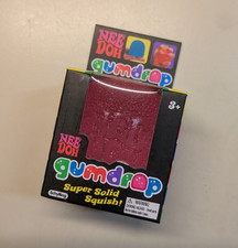 Schylling NeeDoh Gumdrop Super Solid Squish Squeeze Fidget Toy Pink With Case