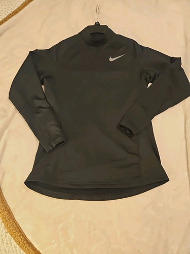 Nike Pro Fitted Herren Gr. M Schwarz Langarm Fitted Mock Neck Shirt - Bild 1 von 5
