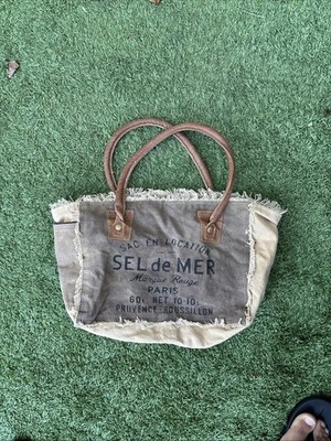 Myra Bag Sel De Mer Upcycled Hobo Weekender Retro Canvas Hand Tote Bag