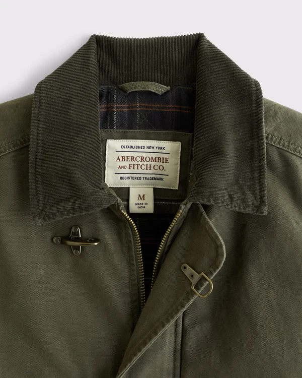Abercrombie Canvas Fireman Clasp Jacket Olive Men's Workwear Coat image 9