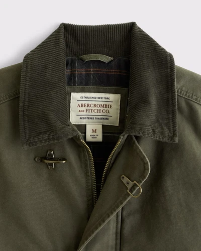 Abercrombie Canvas Fireman Clasp Jacket Olive Men's Workwear Coat image 9