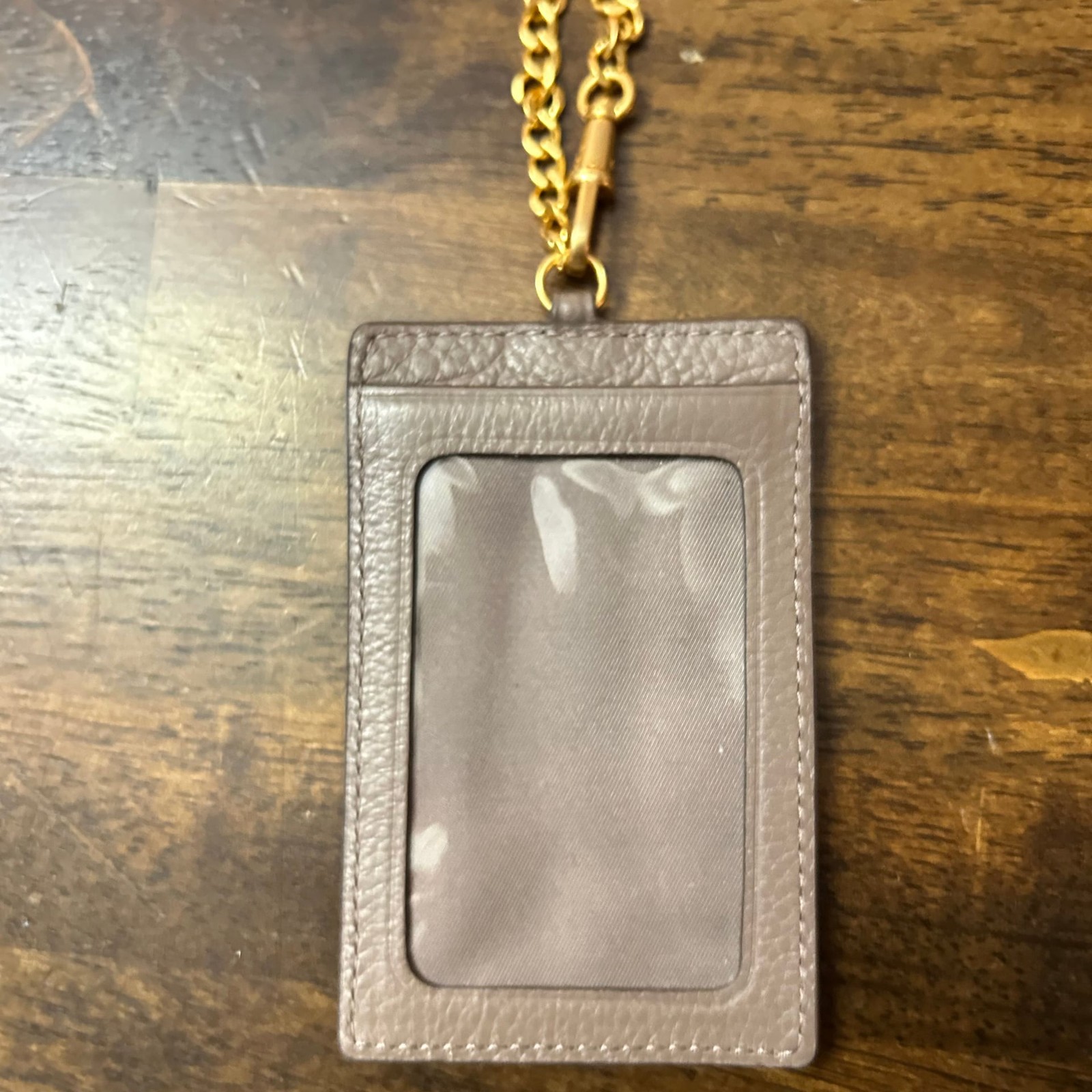 Tory Burch Britten Pebbled Leather ID Keychain  Cardholder Case in French Gray thumbnail 2