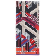 HERMES Stall Carre 140 Carrejean cashmere silk Red x blue x multicolor Z