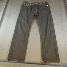 Levis 505 Men's 36x32 Straight Fit Black Denim Jeans