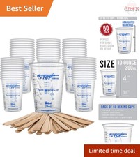 Graduated Plastic Mixing Cups 10 oz 50 Pack for Paint Resin Liquids Kitchen