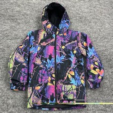 Columbia Jacket Girls Medium Leaves Full Zip Hooded Insulated Winter Omni Tech