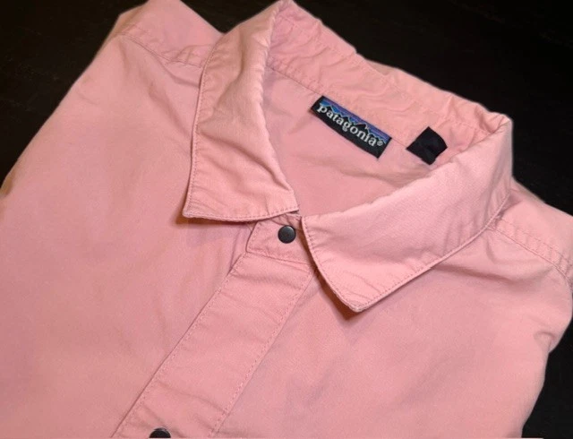 Patagonia Men’s L Pink Long Sleeve Button Shirt Hiking Outdoor Casual