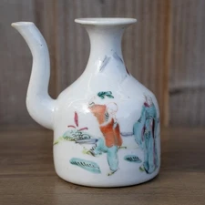 Chinese 19th Century Famille Rose Wine Jug 10cm Tall