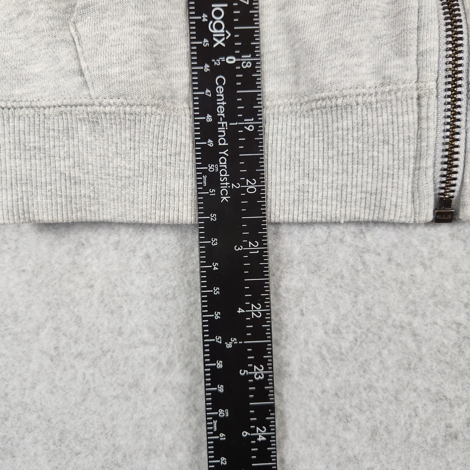 True Religion Womens Zip Up Hoodie Gray Graphic Back Horseshoe Logo Size Small thumbnail 5