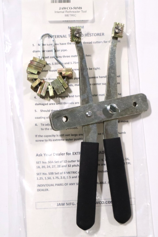 JAWCO, METRIC INTERNAL RETHREADER TOOL 50M8 | eBay