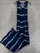 YOUNG FABULOS BROKE Hampton Ruched Drape Maxi Dress Womens M Blue Cobalt Tie Dye