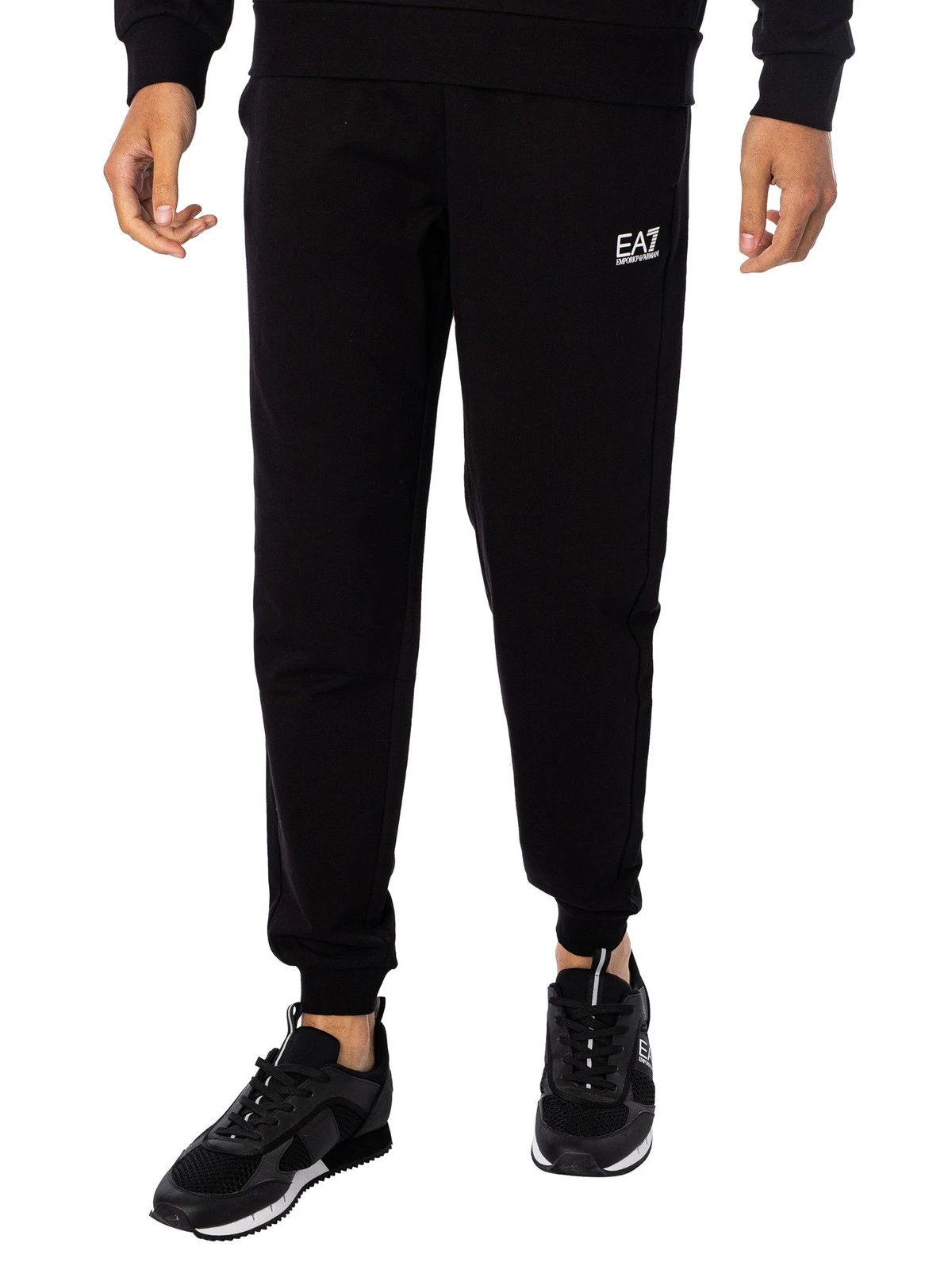 EA7 Men's Logo Joggers, Black