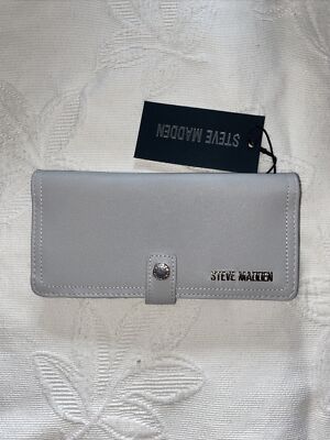 STEVE MADDEN Woman's Wallet BALLEN-G Soft Textured LIGHT GRAY BEAUTIFUL !!!
