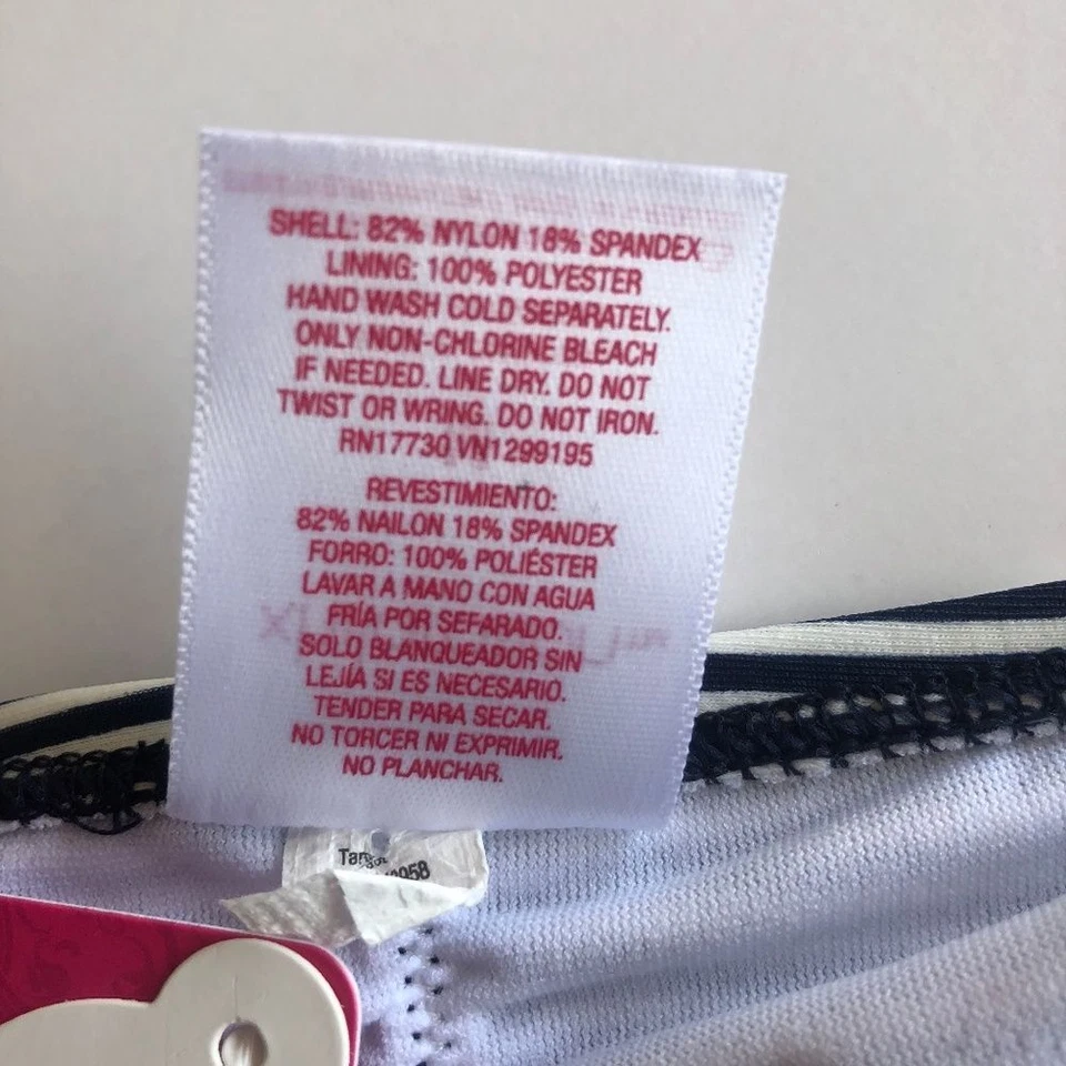 Xhilaration Navy White Swim Scrunch Bikini Bottoms New M - Image 3 of 3