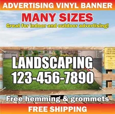 LANDSCAPING Advertising Banner Vinyl Mesh Sign mulch topsoil rock Sod Grass Farm