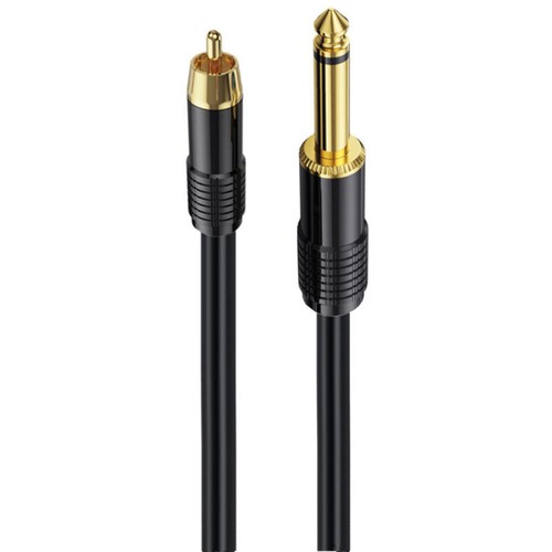 RCA to 6.35mm 1/4" TS Mono Male Audio Cable For Amplifiers Mixers 3m - Picture 3 of 6