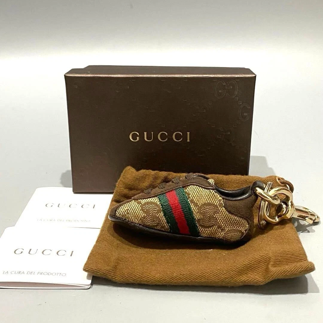 Porte clés baskets GUCCI porte clés breloque chaussures Shelly Line marron