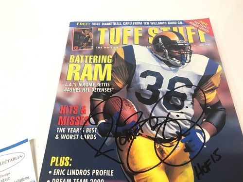 Jerome Bettis Rams Autographed Signed Tuff Stuff Book Magazine COA - Picture 6 of 6