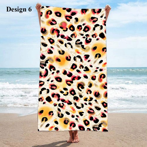 Leopard Print Girl Lady Large Sauna Surf Swim Beach Towel Holiday Birthday Gift - Picture 17 of 21