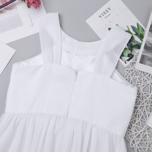 Mädchen Festlich Chiffon Kleider Kinder Sommer Hochzeits gefaltete Partykleider - Bild 59 von 63