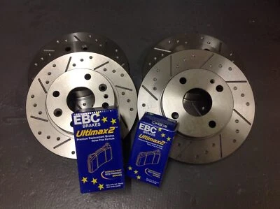 Mazda MX5 Mk1 1.6 Grooved Performance Brake Discs & EBC UltiMAX Pads, Fnt + Rear
