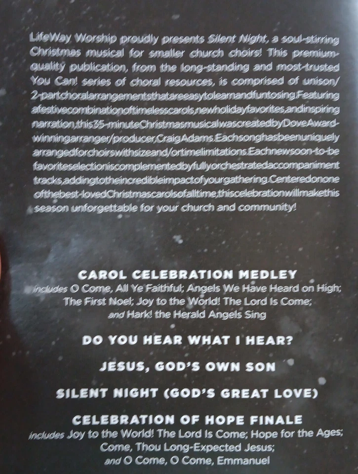 Christmas Choir Musical Contata "Silent Night" 9 Books 2019 Lifeway W/ Narration - Image 2 of 4