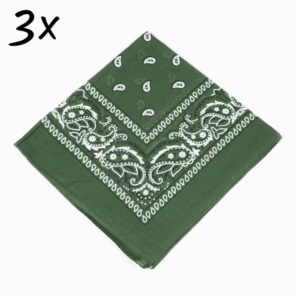 Bandana MST Verde Erba 100% Cotone 50x50 Cm - Unisex, Multiuso, Design Fiori Anacardi