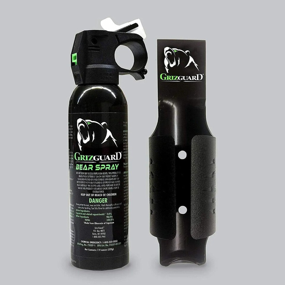 Griz Guard Bear Spray With Holster And Free Clip On Pepper Spray