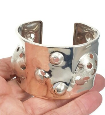 Vintage Sterling Silver925 Rachel Gera Big Bracelet O.O.A.K  Signed Modernist.  