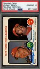 Johnny Bench Gem Mint 10 PSA DNA Signed 1973 Topps 1972 Leaders Autograph