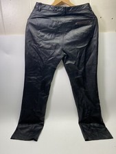 Harley-Davidson Black Leather Pants CA 03402 Womens Size 38/10 W Single Button