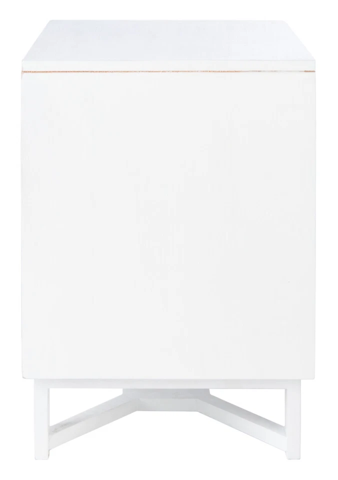 Mesita de noche SAFAVIEH Hedwig con 2 cajones | Blanca/Natural | Foto 3 de 4