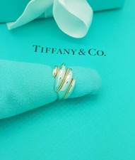 Tiffany & Co. RARE Silver & 18K Gold Rope Wave Ring size I 1/2UK, 4.5US, 48EU