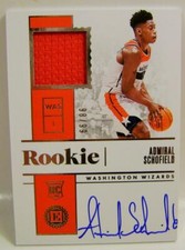 ADMIRAL SCHOFIELD RC /99 ROOKIE AUTO ON CARD ENCASED PANINI BASKETBALL 2019-2020