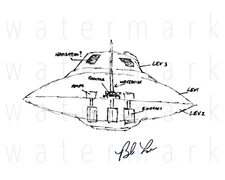Bob Lazar UFO Sketch Hanger S4 51 signed photo 8X10 print poster autograph RP